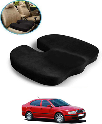 MSNP Black Sponge Car Pillow Cushion for Skoda(Contemporary, Pack of 1)