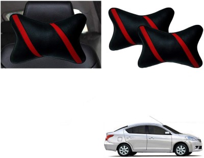 Automotive Prist Black, Red Leatherite Car Pillow Cushion for Nissan(Rectangular, Pack of 2)