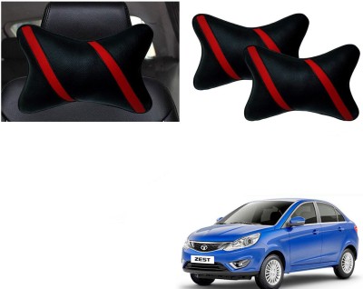 Automotive Prist Black, Red Leatherite Car Pillow Cushion for Tata(Rectangular, Pack of 2)