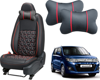 PEEPS STORE Black Leatherite Car Pillow Cushion for Maruti Suzuki(Rectangular, Pack of 2)