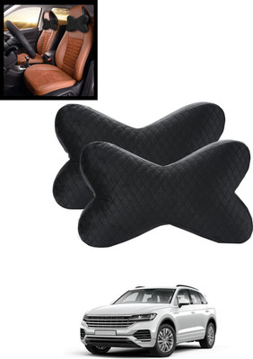 MATIES Black Velvet Car Pillow Cushion for Volkswagen(Contemporary, Pack of 2)