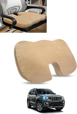 ABJD Beige Memory Foam Car Pillow Cushion for Mahindra(Contemporary, Pack of 1)