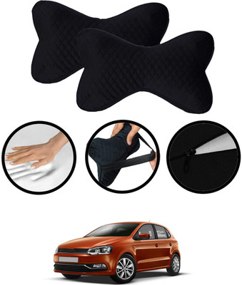 RKPSP Black Velvet Car Pillow Cushion for Volkswagen(Rectangular, Pack of 2)