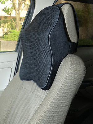 GSQUARE Black Memory Foam Car Pillow Cushion for Volvo(Contemporary, Pack of 1)