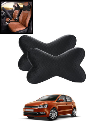 MATIES Black Velvet Car Pillow Cushion for Volkswagen(Contemporary, Pack of 2)