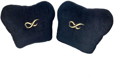 PABLA ENTERPRISES Black Memory Foam Car Pillow Cushion for Universal For Car(Contemporary, Pack of 2)