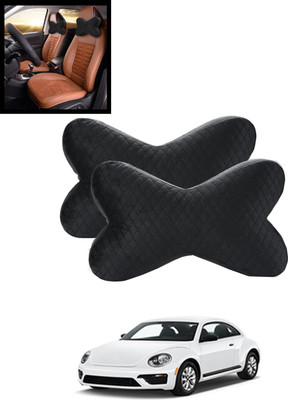 MATIES Black Velvet Car Pillow Cushion for Volkswagen(Contemporary, Pack of 2)