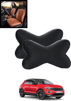 MATIES Black Velvet Car Pillow Cushion for Volkswagen(Contemporary, Pack of 2)