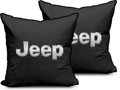 Anita Corporation Black Polyester Car Pillow Cushion for Universal For Car(Square, Pack of 2)