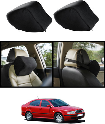 ABJD Black Memory Foam Car Pillow Cushion for Skoda(Contemporary, Pack of 1)