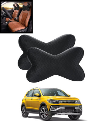 MATIES Black Velvet Car Pillow Cushion for Volkswagen(Contemporary, Pack of 2)