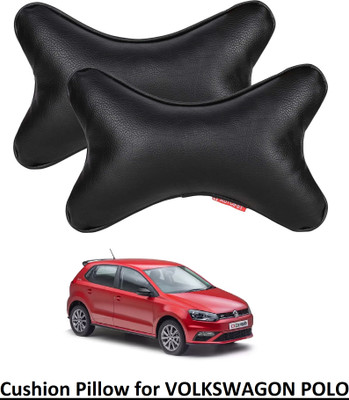 AUTOFIT Black Leather Car Pillow Cushion for Volkswagen(Rectangular, Pack of 2)