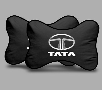 kioni Black Polyester Car Pillow Cushion for Tata(Rectangular, Pack of 2)