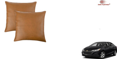 Auto Oprema Brown Leather Car Pillow Cushion for Chevrolet(Rectangular, Pack of 2)