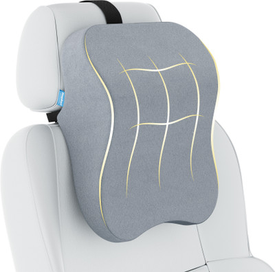 HOSPIKART Grey Memory Foam Car Pillow Cushion for Universal For Car(Rectangular, Pack of 2)