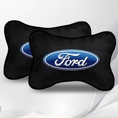 Avirons Black Microfibre Car Pillow Cushion for Ford(Rectangular, Pack of 2)