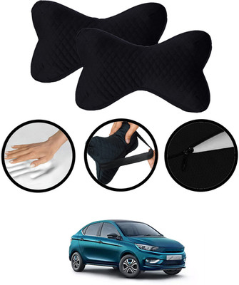 RKPSP Black Velvet Car Pillow Cushion for Tata(Rectangular, Pack of 2)