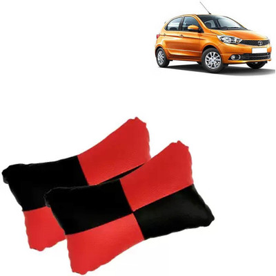 aksmit Black, Red Leatherite Car Pillow Cushion for Tata(Rectangular, Pack of 2)
