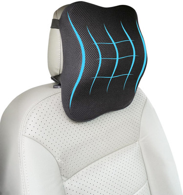 RELAXMOUR Black Memory Foam Car Pillow Cushion for Universal For Car(Square, Pack of 1)