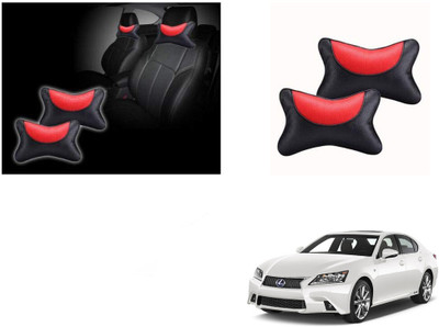 Automotive Prist Black, Red Leatherite Car Pillow Cushion for Lexus(Rectangular, Pack of 2)