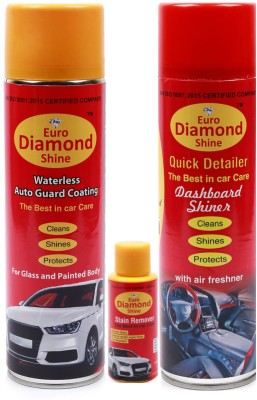 Euro Diamond Shine Liquid Car Polish for Bumper, Chrome Accent, Tyres, Dashboard, Leather, Windscreen, Headlight, Exterior, Metal Parts(1050 ml, Pack of 4)