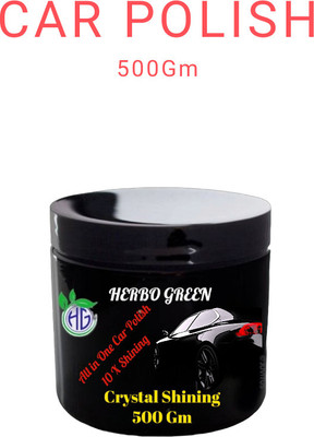 HERBO GREEN Paste Car Polish for Bumper, Chrome Accent, Tyres, Dashboard, Leather, Exterior, Metal Parts(500 ml, Pack of 1)
