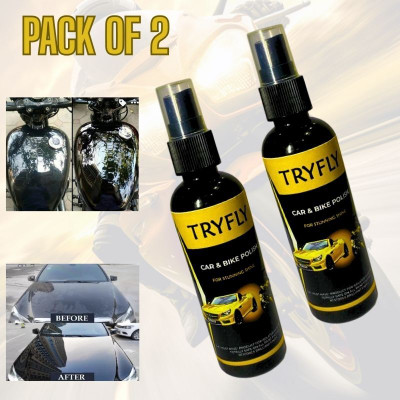 GRANDFLY Liquid Car Polish for Dashboard, Chrome Accent, Exterior, Tyres, Windscreen, Bumper, Leather(200 ml, Pack of 2)