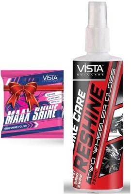 VISTA Liquid Car Polish for Metal Parts, Dashboard, Windscreen, Exterior(250 ml, Pack of 2)