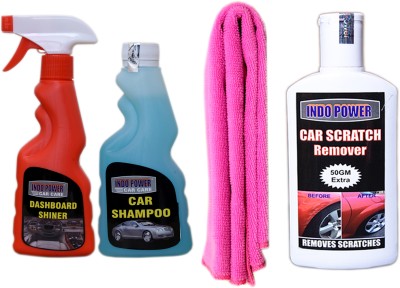 INDOPOWER TOP NEW304-DASHBOARD SHINER SPRAY 250ml+ CAR SHAMPOO 250ml+1PC CAR MICROFIBER CLOTH PINK+ Scratch Remover 200gm. TOP306 Vehicle Interior Cleaner(700 ml) INDOPOWER TOP NEW304-DASHBOARD SHINER SPRAY 250ml+ CAR SHAMPOO 250ml+1PC CAR MICROFIBER CLOTH PINK+ Scratch Remover 200gm. TOP306 Vehicle Interior Cleaner(700 ml)
