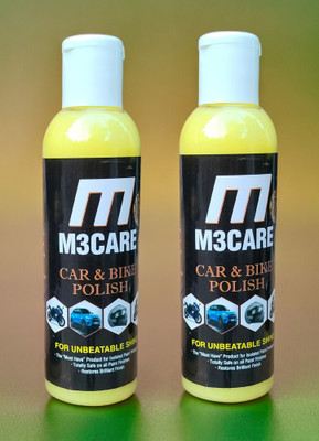 M3CARE Paste Car Polish for Metal Parts, Chrome Accent, Bumper, Windscreen, Tyres, Exterior, Leather, Dashboard(400 ml, Pack of 2)