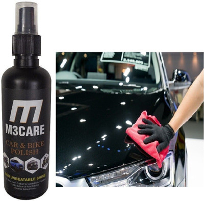 M3CARE Liquid Car Polish for Metal Parts, Dashboard, Leather, Bumper, Exterior, Chrome Accent, Tyres, Windscreen(200 ml, Pack of 1)
