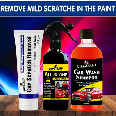 chamkalo Liquid Car Polish for Dashboard, Chrome Accent(550 ml, Pack of 3)