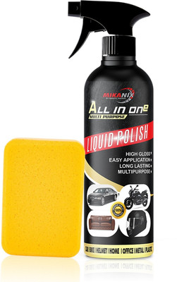 MIKANIX Liquid Car Polish for Metal Parts, Dashboard, Leather, Chrome Accent, Exterior(500 ml, Pack of 2)