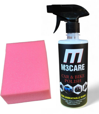 M3CARE Liquid Car Polish for Windscreen, Tyres, Metal Parts, Leather, Exterior, Dashboard, Chrome Accent, Bumper(500 ml, Pack of 1)