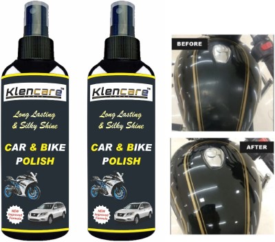 Klencare Liquid Car Polish for Dashboard, Windscreen, Headlight, Exterior, Metal Parts(200 ml, Pack of 2)