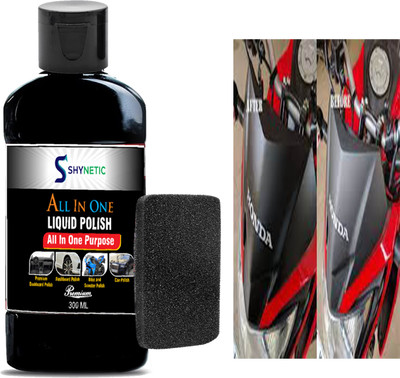 Shynetic Liquid Car Polish for Bumper, Chrome Accent, Dashboard, Exterior, Headlight, Leather, Metal Parts, Tyres(300 ml)