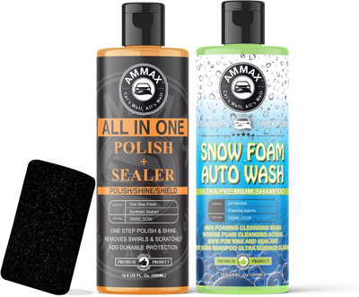 AMMAX Liquid Car Polish For Exterior, Dashboard, Metal Parts, Le For Rs. 309 @ 81% off