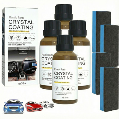 Glosstiy Glam Liquid Car Polish for Bumper, Dashboard, Headlight, Tyres(120 ml, Pack of 4)