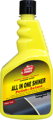 CITRUS POWER Liquid Car Polish for Bumper, Chrome Accent, Dashboard, Exterior, Headlight, Leather, Metal Parts, Tyres(500 ml, Pack of 1)