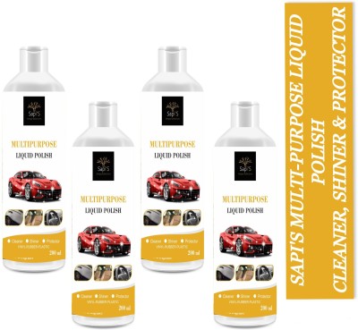 SAPI'S Liquid Car Polish for Exterior, Dashboard, Leather, Tyres(800 L, Pack of 4)