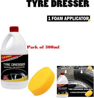 S R SHINE Liquid Car Polish for Dashboard, Leather, Bumper, Tyres(300 ml, Pack of 1)