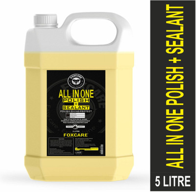 FOXCARE Liquid Car Polish for Exterior, Dashboard, Metal Parts, Tyres, Chrome Accent, Headlight, Leather(5000 ml, Pack of 1)