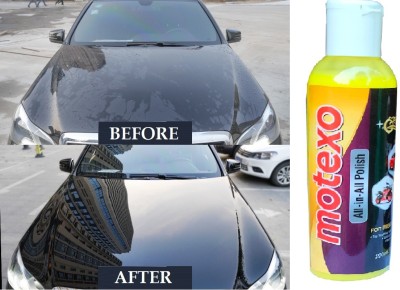 MOTEXO Liquid Car Polish for Chrome Accent, Bumper, Dashboard, Exterior, Windscreen, Tyres, Metal Parts, Leather(200 ml, Pack of 1)