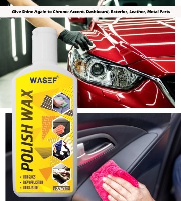 WASEF Paste Car Polish for Chrome Accent, Dashboard, Exterior, Leather, Metal Parts(100 g, Pack of 1)