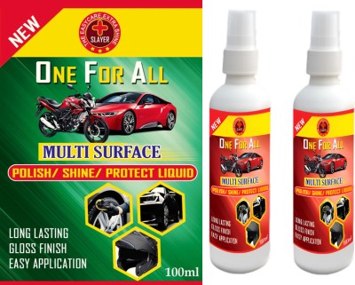 Slayer Liquid Car Polish for Bumper, Metal Parts, Tyres, Dashboard(200 ml, Pack of 2)