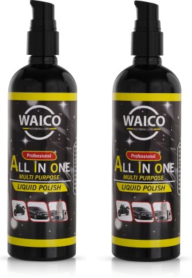 WAICO Liquid Car Polish for Exterior, Dashboard, Metal Parts, Tyres(200 ml, Pack of 2)