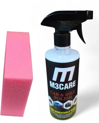 M3CARE Liquid Car Polish for Tyres, Metal Parts, Leather, Headlight, Exterior, Dashboard, Chrome Accent, Bumper(500 ml, Pack of 1)