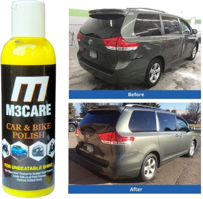 M3CARE Paste Car Polish for Metal Parts, Chrome Accent, Bumper, Windscreen, Tyres, Metal Parts, Leather(200 ml, Pack of 1)