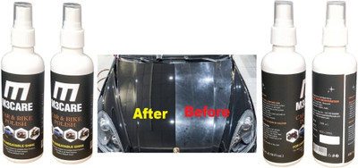 M3CARE Liquid Car Polish for Windscreen, Leather, Metal Parts, Exterior, Headlight, Dashboard, Chrome Accent, Bumper(800 ml, Pack of 4)