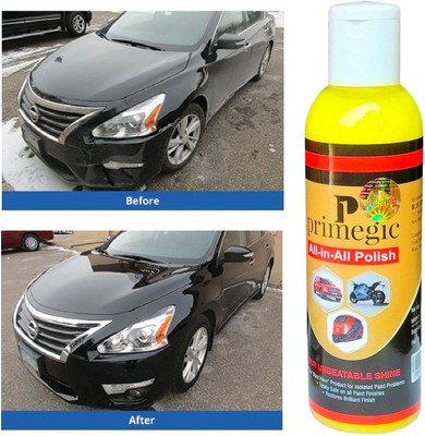 PRIMEGIC Liquid Car Polish for Bumper, Dashboard, Exterior, Chrome Accent, Leather, Metal Parts, Windscreen(200 ml, Pack of 1)